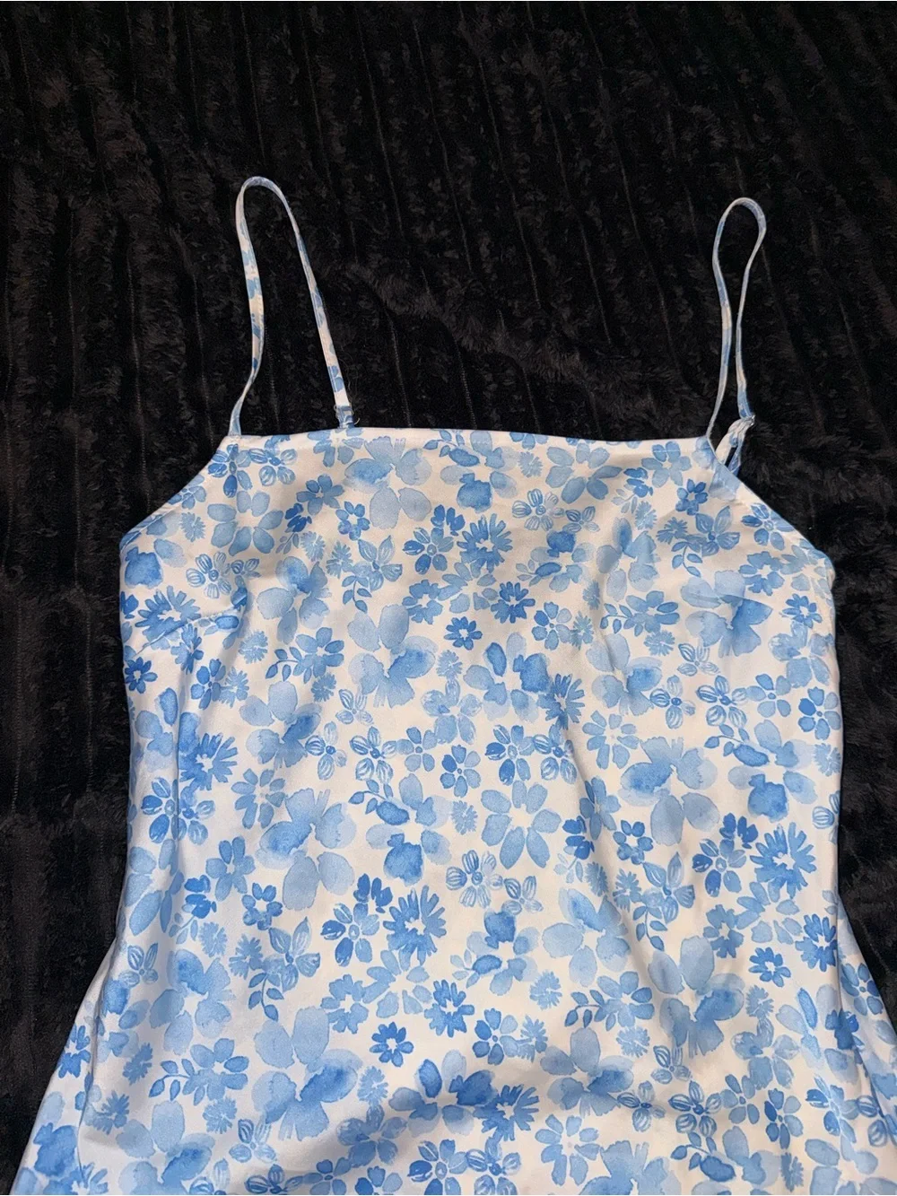 Forever 21 Blue & White Floral Slip Mini Dress